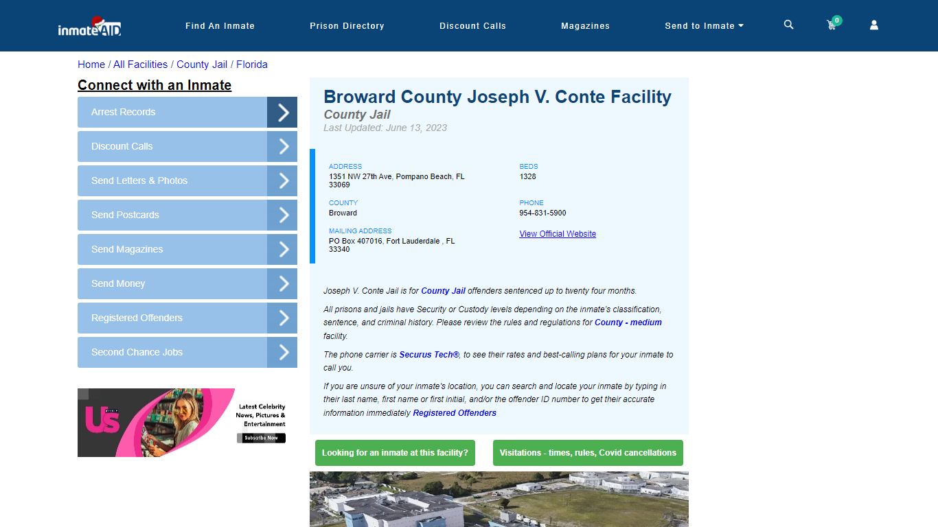 Broward County Joseph V. Conte Facility - Inmate Locator - Pompano ...
